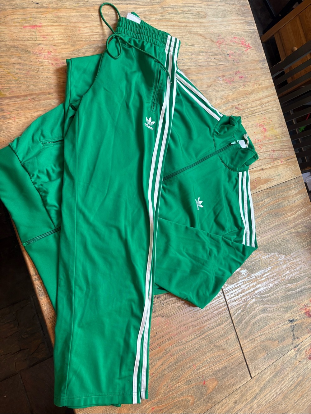 Adidas Women’s Green Three-Stripe Track Jacket & Pants Set - Picture 8 of 10